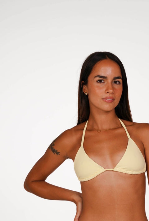 Top Cortininha Amarelo Manteiga